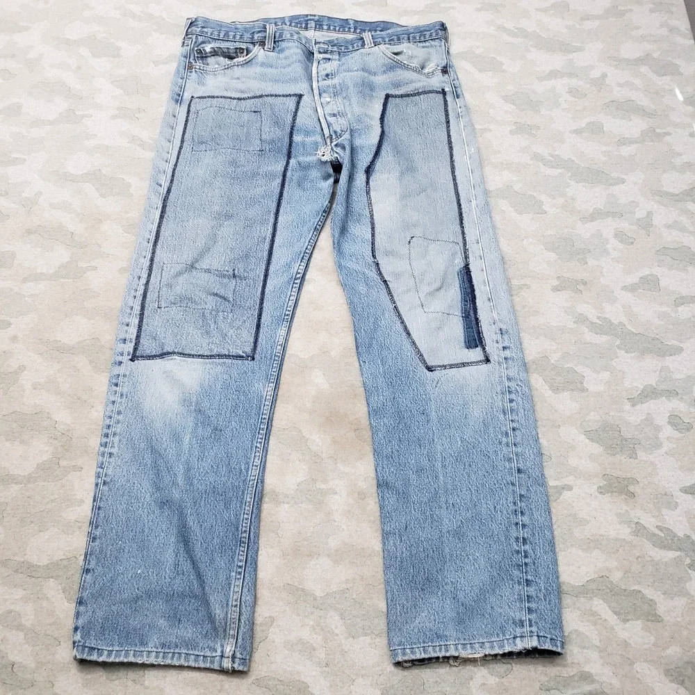 Vintage Levis 501 Jeans Mens 36x30 Blue Button Fly Straight Leg Workwear USA